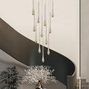 DecorBites™ Gold-Plated Duplex Chandelier: Modern Lighting for Living Room, Staircase, Kitchen, Restaurant