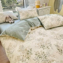 DecorBites™ Double-Sided Floral Print Cotton Bedding Set - Queen Size Soft Duvet Cover Set