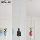 DecorBites™ Kids Animal Pendant Lamp: Rabbit Lion Cat LED Ceiling Light Fixture