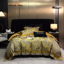 DecorBites™ Brocade Satin Jacquard Luxury Cotton Bedding Set - Duvet Cover, Sheet, Pillowcases