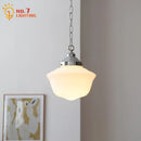 DecorBites™ Cream Glass Pendant Lights LED E27 Retro Hanging Lamp for Bedroom, Kitchen, Restaurant