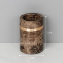 DecorBites™ Emperador Dark Marble Bathroom Set: Toothbrush Holder, Soap Dispenser, Luxury Accessories