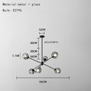 DecorBites™ Glass Chandelier with Metal Frame for Parlor, Dining Room, and Bedroom Lighting