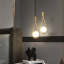 DecorBites™ Gold Iron Pendant Lamp with Glass Ball Drops for Bedroom Lighting
