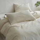 DecorBites™ 100% Cotton Foam Yarn Bedding Set with Solid Color Jacquard Design