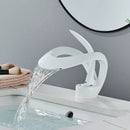 DecorBites™ Black Brass Waterfall Basin Faucet, Single Handle Deck Mount Vanity Tap
