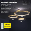 DecorBites™ Crystal LED Chandelier Circle Hanging Lamp - Modern Luxury Dimmable Lighting