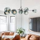 DecorBites™ Glass Branch Ceiling Chandelier with Multi Color Lampshades