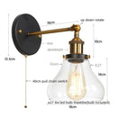 DecorBites™ Gold LED Wall Sconce Retro Bedroom Lamp | Loft Iron Decor Aisle Restaurant Home