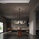 DecorBites™ Linear Creative Chandelier: Nordic Italian Designer Modern Lighting for Living Room Lobby