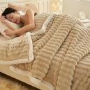 DecorBites™ Fluffy Rabbit Plush Warm Blanket for Bed, Soft & Cozy Autumn Winter Comfort