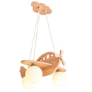 DecorBites™ Kids Wood Airplane Chandelier LED Nursery Aircraft Suspension Lights