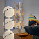 DecorBites™ LED Floor Lamp Chrome Metal Living Room Floor Light White Acrylic Ball