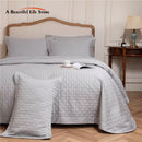 DecorBites™ Egyptian Cotton Quilt Set, Reversible Bedspread, Luxe Coverlet, 3Pcs