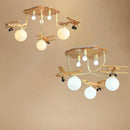 DecorBites™ Airplane LED Wooden Plane Chandelier for Kids Room, Boys Bedroom, Creative Lighting