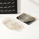 DecorBites™ Gold Foil Glass Tray Geometric Fruit Plate Home Decor Accessory