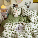 DecorBites™ Korean Floral Print Single Duvet Cover: Sweet Comfort, All Seasons, Skin-Friendly