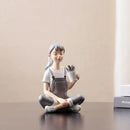 DecorBites™ Kawaii Girl Figurine Sculpture for Room Decor and Desk Accessories