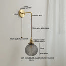 DecorBites™ Glass Copper LED Wall Lights with Knob Switch, Modern Bedside Lamp