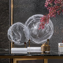 DecorBites™ Glass Geometric Disk Marble Cake Craft Home Decor Figurines