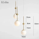 DecorBites™ Gold Glass Chandelier 3-Head Lamp Fixture for Living & Dining Room