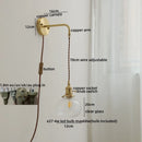 DecorBites™ Glass Copper LED Wall Lights with Knob Switch, Modern Bedside Lamp
