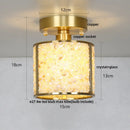 DecorBites™ Crystal Glass LED Ceiling Light Copper Canopy Nordic Modern Design