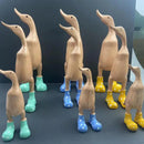 Duck Sculpture With Rain Boots | Spotted Wellies Boots Resin Duck Figurine | Duck Statue With Boots Garden Decor For Party Yard
