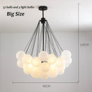DecorBites™ Glass Chandelier: Nordic 19/37 Ball LED Lighting, Black Gold Pendant for Home Décor