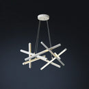 Modern gold rectangular led chandelier lighting – living room