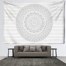 DecorBites™ Grey Mandala Tapestry Wall Hanging Psychedelic Hippie Art for Aesthetic Home Decor