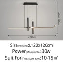 Modern black minimalist led pendant light for dining room