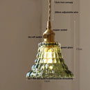 DecorBites™ Acrylic LED Pendant Light: Copper Walnut Wood Flower Hang Lamp