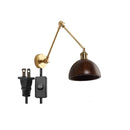 DecorBites™ Copper Swing Arm LED Wall Sconce with Pull Chain Switch, Modern Nordic Wooden Lamp