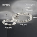 DecorBites™ Crystal LED Chandelier: Modern Luxury Chrome Steel & Clear K9 Crystal Lighting