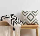 DecorBites™ Geometric Embroidery Boho Cushion Cover Sofa Decorative Pillowcase Canvas Cotton