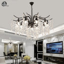 DecorBites™ Elegant Black Crystal Chandelier for Living Dining Bedroom Kitchen