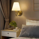 DecorBites™ Gold Fabric Wall Lamp: Modern Nordic Bedroom Light Fixture for Hotel Aisle & TV Background.