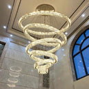 DecorBites™ Gold Crystal Chandelier: Modern Luxury Round Square Pendant Light for Living Room