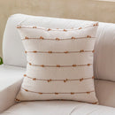 DecorBites™ Cotton Stripe Jacquard Cushion Cover Set: Blue Yellow Grey Pink Beige Black