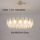 DecorBites™ Gold Feather Chandelier LED Pendant Light for Home Decor