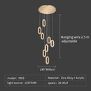 DecorBites™ Crystal Rings Chandelier: Staircase Luxury LED Lighting Fixture