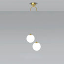 DecorBites™ Glass Ball Dual Head Pendant Light for Bedroom, Modern LED Chandeliers