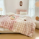 DecorBites™ Gradient Pink Double Layer Faux Fur Winter Blanket