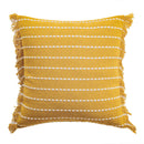 DecorBites™ Geometric Tufted Cushion Cover with Crochet Tassels - Nordic Yellow Striped Pillow Cover