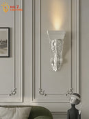 DecorBites™ Cream Resin Wall Lamp LED E27 for Classical Living Spaces