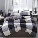Modern plaid cartoon printed bedding sets bedroom quilt cover kit