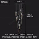 DecorBites™ Crystal Chrome LED Chandelier: Elegant Duplex Stair Lighting for Modern Interiors