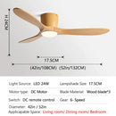DecorBites™ 52" Low Floor Fan Lights Wood Blade Remote Control Ceiling Fan Strong Winds