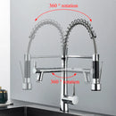 DecorBites™ Dual Nozzle Gourmet Kitchen Faucet | Pull-Down, 360° Rotation, Chrome Mixer